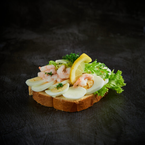 Franskbrød m/æg og rejer